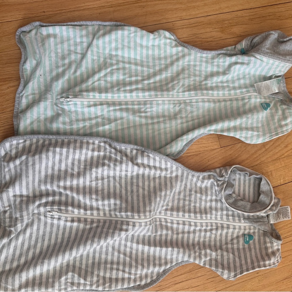 Love to Dream Swaddle Up - Mint and Gray Stripes